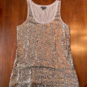 Metallic sequin top